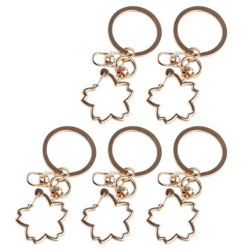 

5Pcs Cherry Flower Metal Snap Hook Lobster Clasps Lanyard Keyrings DIY Keychain Drop Shipping