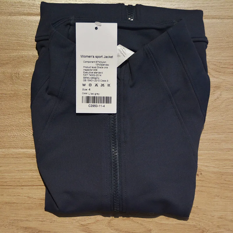 Solid Color Comprehensive Training Fitness Women Fitness Sports Jacket Front Zipper High Neck Zipper Long Sleeve Gym Yoga Coat