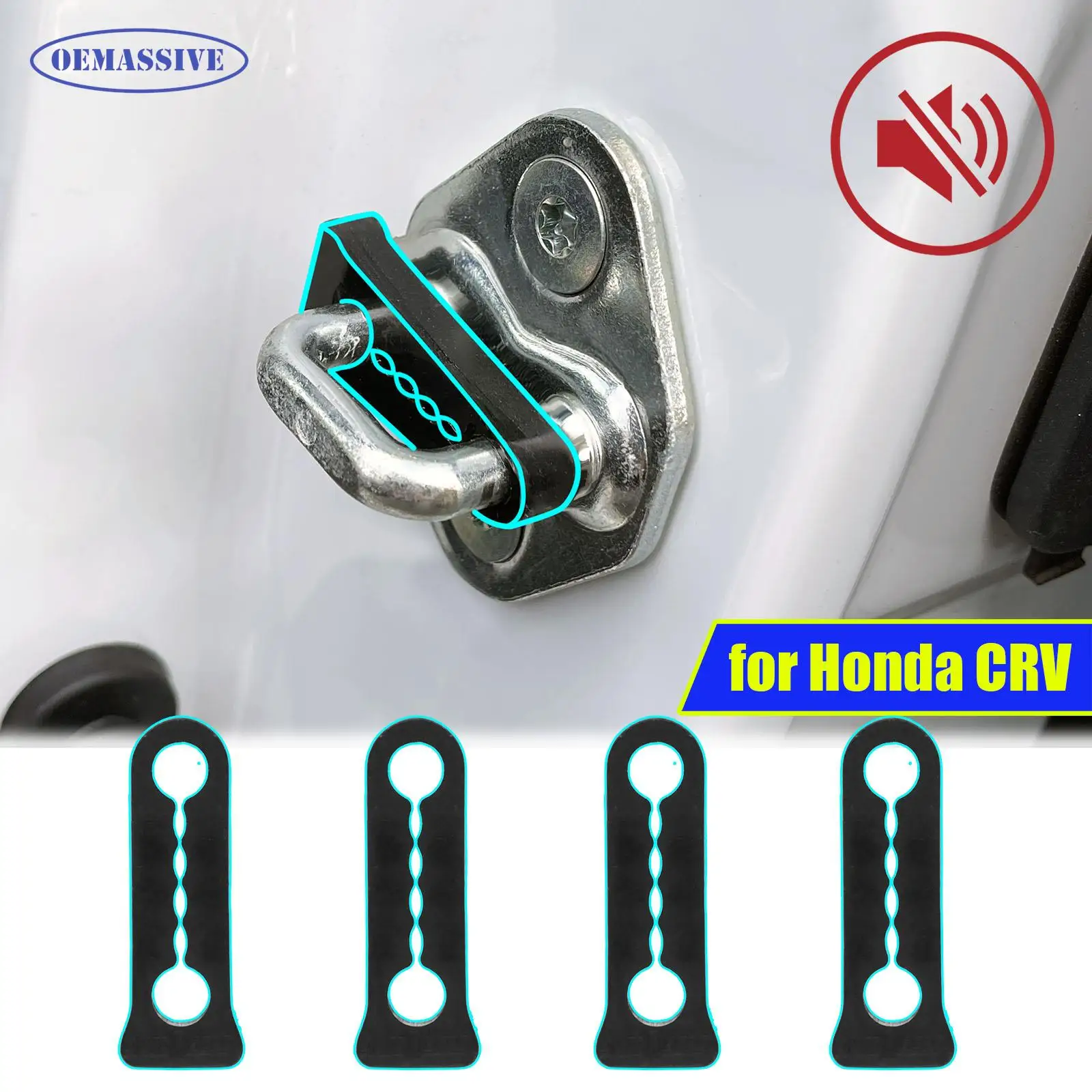 

OEMASSIVE, буферный амортизатор дверного замка для Honda CRV CR-V 2007-2023, звукоизоляционная Бесшумная шумоподавляющая система