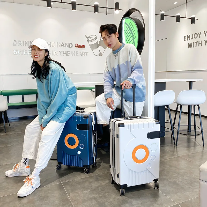 Travel spinner luggage 20/22/24/26 inches Men Aluminum frame rolling suitcase woman Fashion trolley case business Boarding box