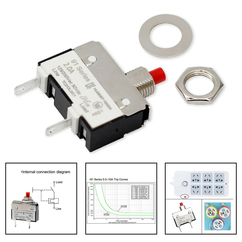 2 шт. 91 защита от перегрузки кнопочный автоматический выключатель клеммы для