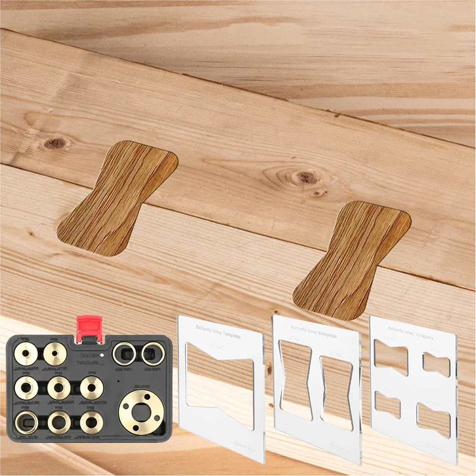 Набор шаблонов с инкрустацией в виде ключа-бабочки фрезерный станок Твердый