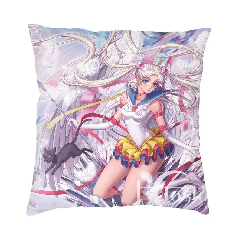 

Sailor Print Japanese Shojo Manga Print Luxury Throw Pillow Cover Living Room Decoration Super Moon Girl Chair Cushion