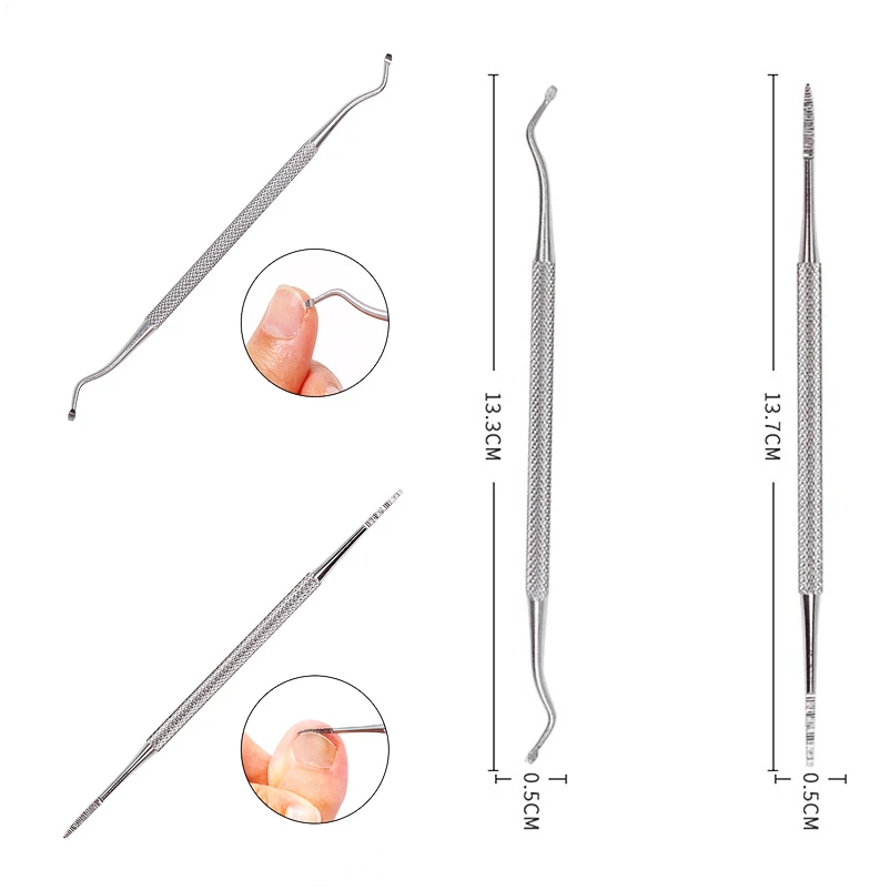 

1 шт. двухсторонний подъемник для вросших ногтей, пилка для ногтей, паронихия, Podiatry, маникюр, педикюр, крючок для ухода за ногтями, инструменты для очистки ногтей