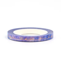 2022 new 1pc 5mm10m decorative valentine gold foil love hearts starry sky washi tape scrapbooking masking tape