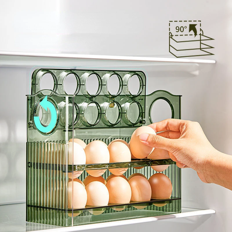 

Food Egg Fresh-keeping Refrigerator Egg Three Containers New Organizer Cartons Box Case Holder Kitchen Storage Layers Egg Rack