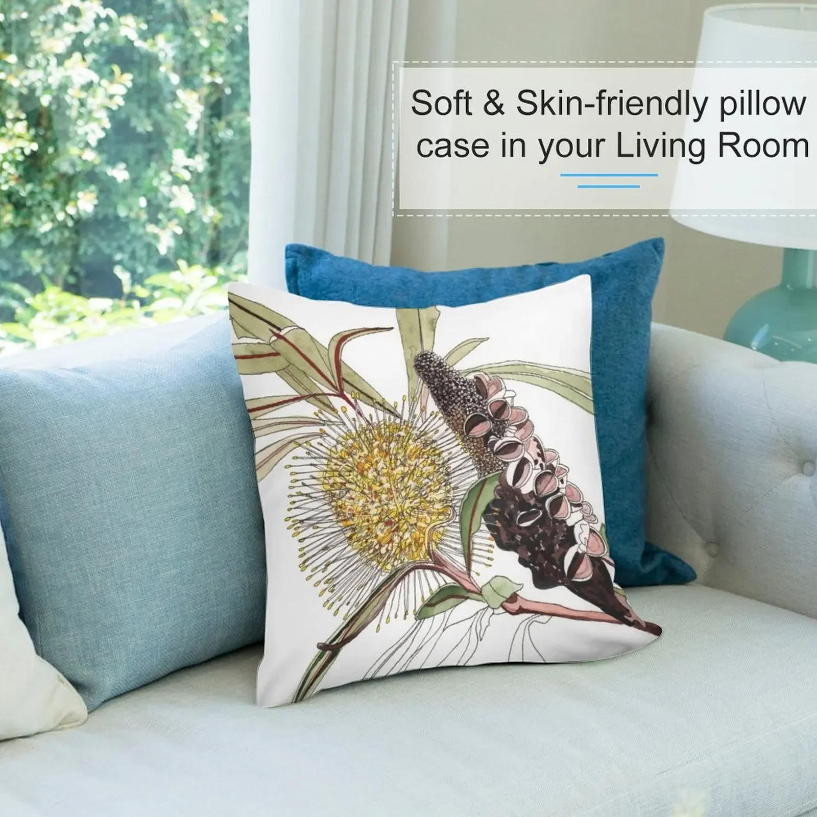 Подушка с цветком банксии австралийская флора роскошный чехол для подушки