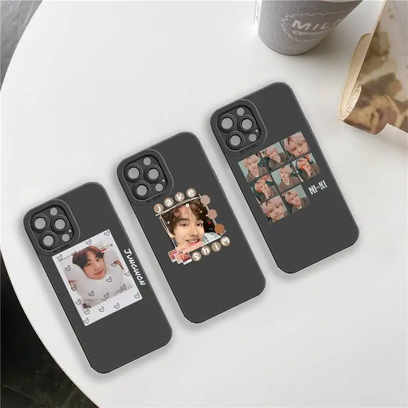 

Korean boy group Enhypen kpop Phone Case For iPhone 13 12 11 Pro MAX Mini X XS XR 7 8 Plus Camera Lens Liquid Silicone