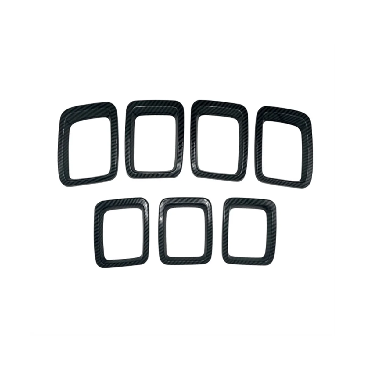 

Car Carbon Fiber Front Grill Mesh Inserts Rings Covers Trim Inserts Kit for Jeep Compass MP 2017 2018 2019 2020