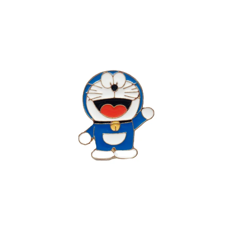 Фото Значки в стиле аниме Doraemon, эмалированная заколка для рюкзака, джинсов, одежды, лацканов, значки, Мультяшные украшения, подарок для детей №3