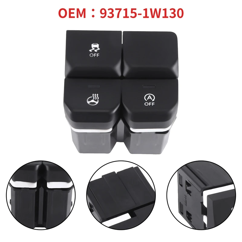 

1 PCS 937151W130 Car Console Pad Lower Left Switch Button Replacement Parts Accessories For Kia Rio Pride 2015 93715-1W130