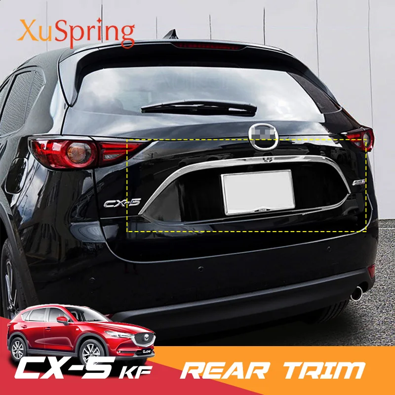 

Car Rear Door Trunk Box Trim For Mazda CX-5 CX5 2017-2020 KF Stickers Chrome Garnish Strips Cover Decorative NEW Styling