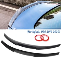 glossy blackcarbon fiber color abs car rear trunk spoiler wing lip for infiniti q50 2014 2015 2016 2017 2018 2019 2020