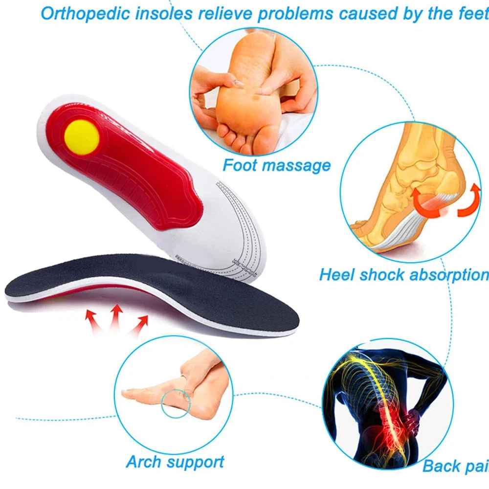 High Arch Support Flatfoot Orthopedic Insoles for Shoes Men Plantar Fasciitis Pain Relief Orthotic Flat Feet Correction Inserts