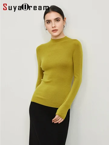 SuyaDream женский пуловер из мериносовой шерсти