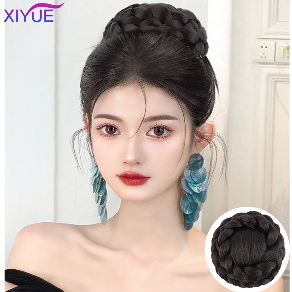 XIYUE искусственный парик, золотая голова принцессы Hanfu, Древний китайский стиль, парик, сковорода, волосы, узел, сумка для парика