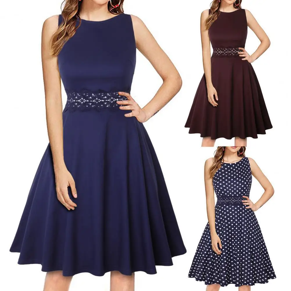 

Dress Casual Spot Vintage Patchwork Summer Dress for Dating Mini Dress Mini Dress