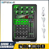 usb sound card live mixer sound processor for pc smartphone computer live recording with bluetooth and built in batterya1