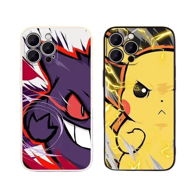 Купи IPhone Case Pokemon Kawaii Cute Anime Action Classic Figure Pikachu Gengar Cool Collectible Smooth Texture Waterproof Sweatproof за 305 рублей в магазине AliExpress