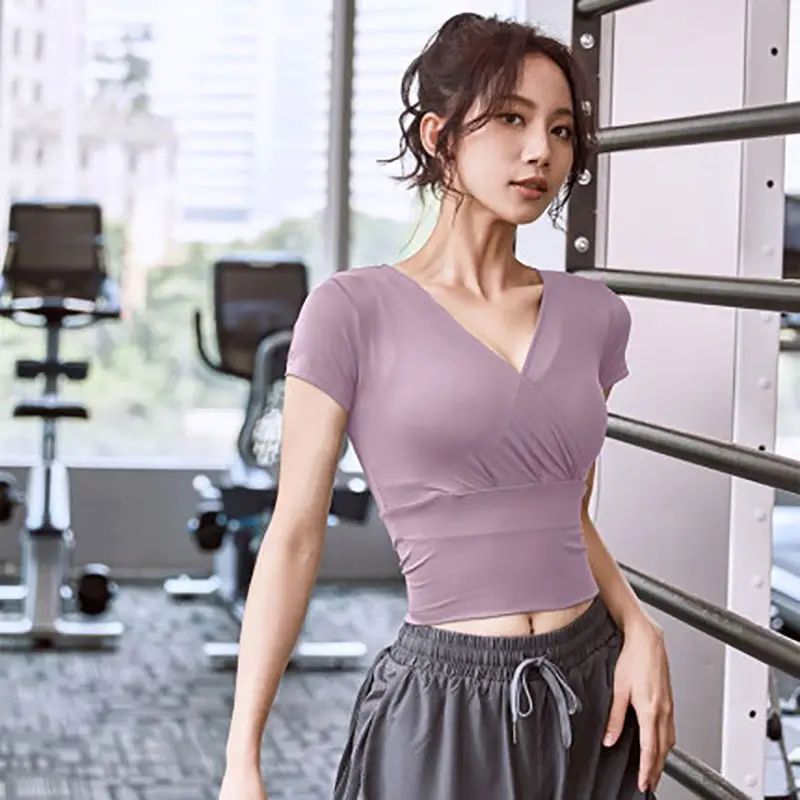 

Women T-Shirts Summer Short-Sleeved Tight Slim Quick-Drying Running Training Breathable Fitness Sports Top Sexy Gym Yoga Clothes