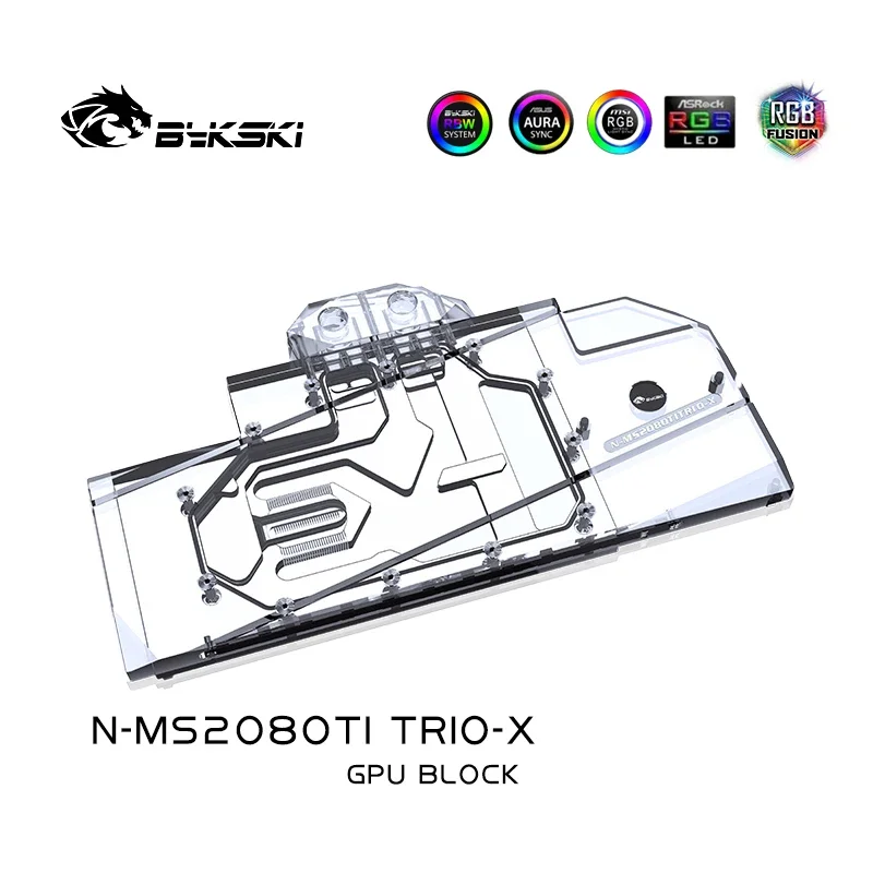 Bykski N-MS2080TI TRIO-X охладитель воды для видеокарты блока графического процессора MSI