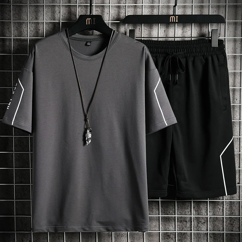 

Men's T-sirt + Sorts Set Summer Breatable Casual T sirt Runnin Set Fasion arajuku Printed Male Sport Suit 2023 New