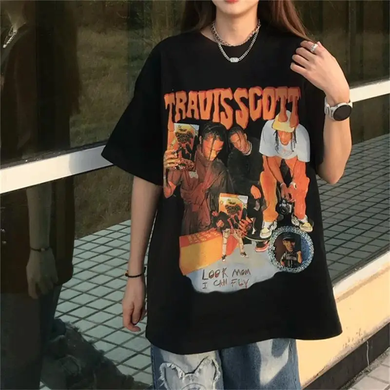 

Женская Корейская винтажная свободная футболка Harajuku с буквенным принтом, женские футболки, топы, японская кавайная одежда Ulzzang для женщин