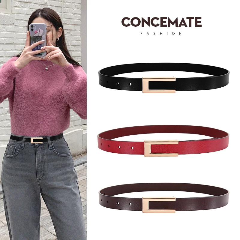 

Женское профессиональное платье, кожаные брюки, декоративный ремень, модный приталенный, Простой деловой Гладкий с пряжкой, универсальный