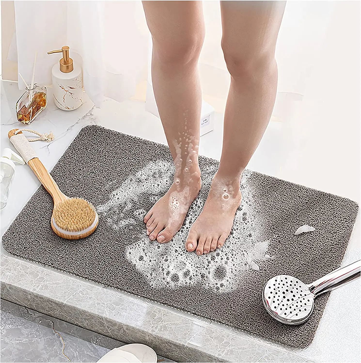 

Waterproof Bath mat porous Bathroom rug PVC Anti-Slip pool Foot mat Carpet for bathroom accessories Mildew & bacteria prevention