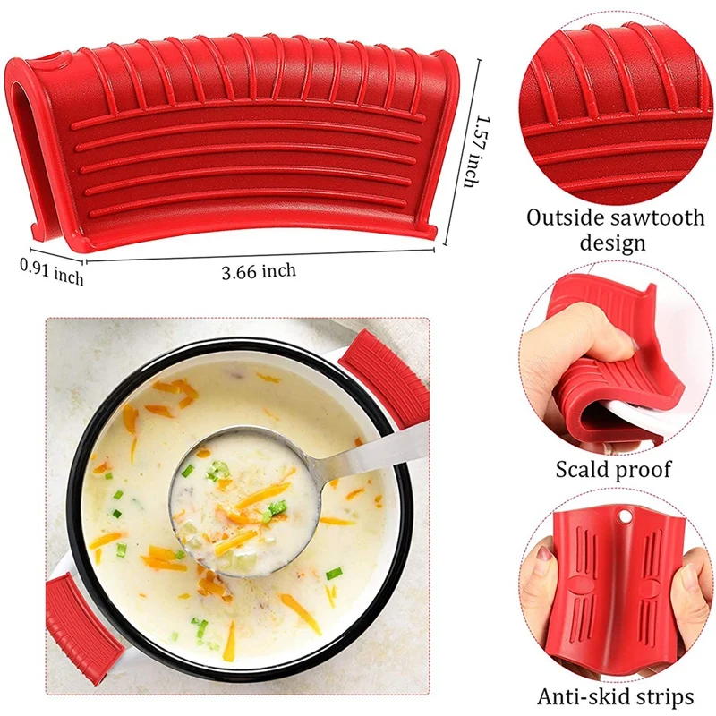 3 пары силиконовых держателей для горячей сковороды чехлы ручек силиконовый