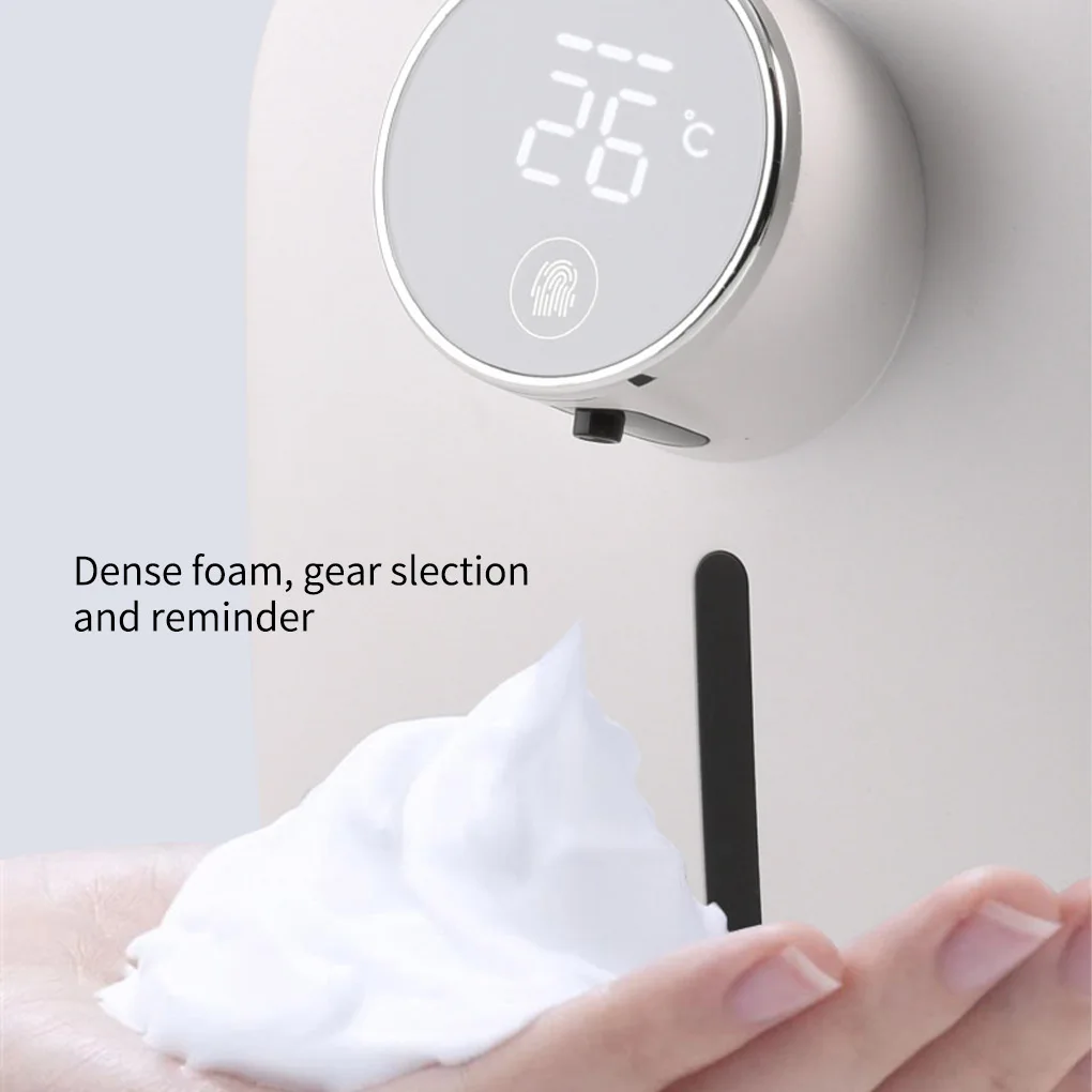 

Automatic Foam Dispenser Wall Mount Rechargeable Foaming Machine Bathroom Kitchen Hand Shower Dispensing Foamer White