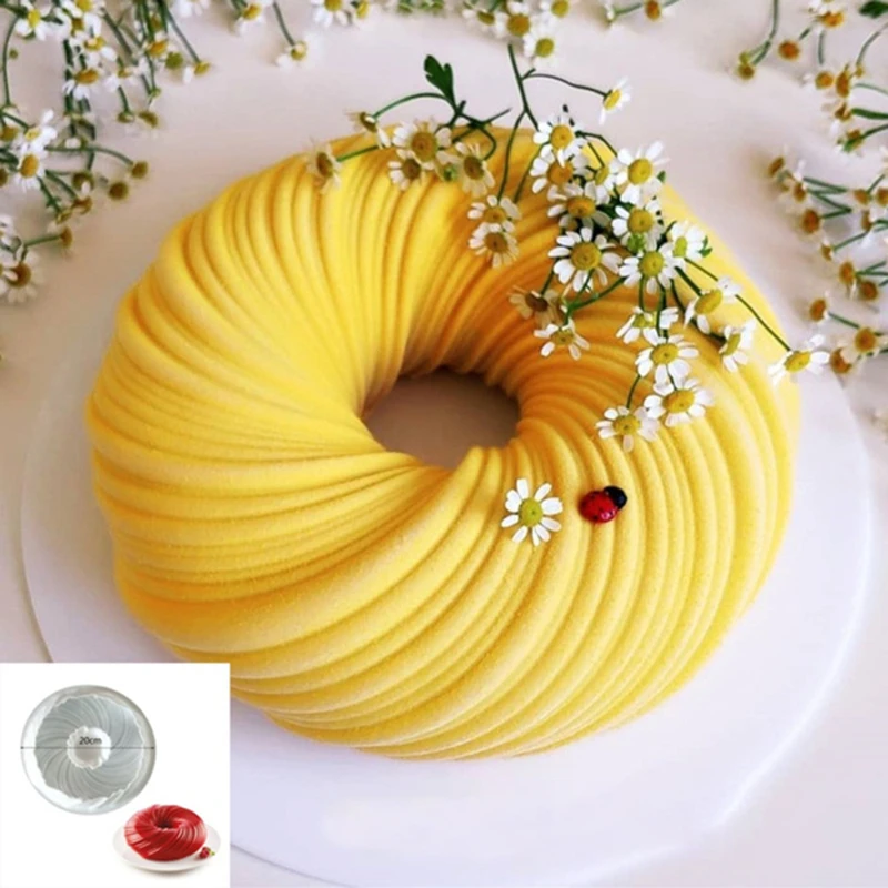 

1Pcs Cavity Turbine French Dessert Cake Mold Silicone Hemp Ball Woolen Yarn Mousse Chocolate Cake Mold Tool Bakeware Decor