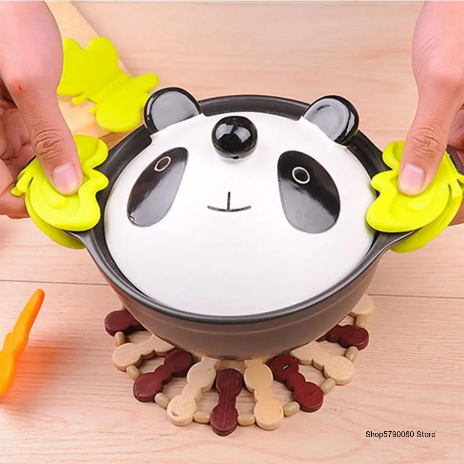 

1pc Creative butterfly silicone insulation anti-scalding cup holder, non-slip tray holder, microwave oven, high temperature tray