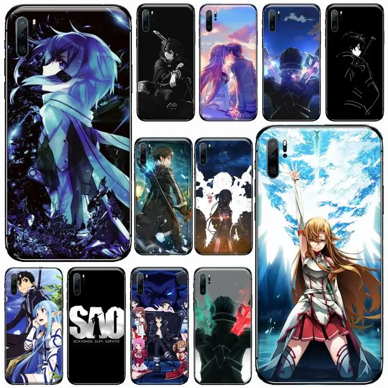 

Sword Art Online SAO Anime Manga Phone Case For Huawei honor Mate P 9 10 20 30 40 Pro 10i 7 8 a x Lite nova 5t