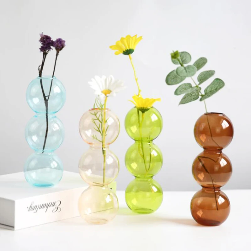 

Glass Vase Home Decor Crystal Flower Vase Hydroponic Bubble Ball Glass Vase Wedding Decor Flowers Room Decor Centerpiece