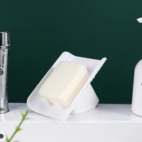 tilt soap box bathroom shower drain soap rack creative simple and convenient desktop sponge storage water free storage box