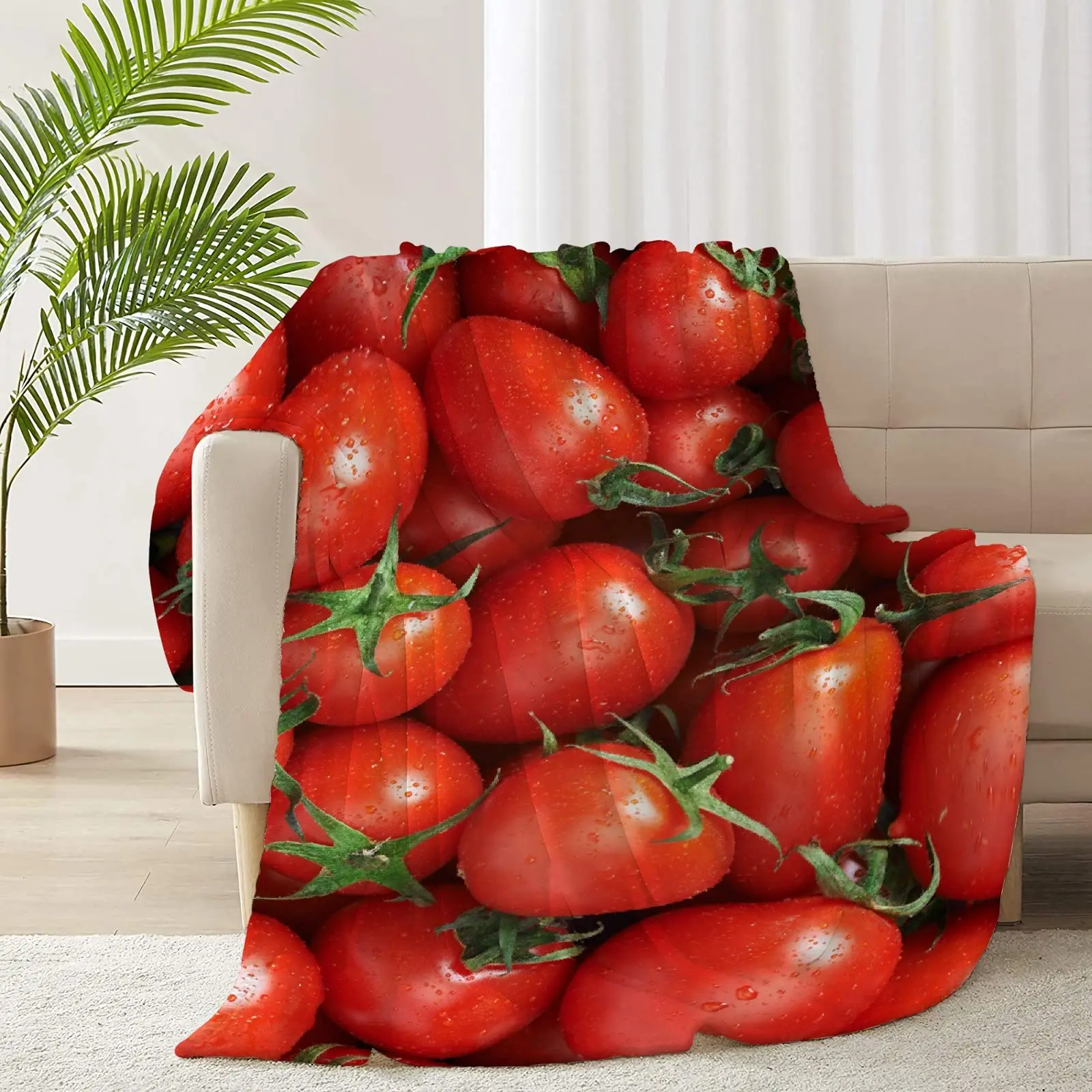 

Throw Blankets Kiwi Tomato Mango Blanket King Queen Size for Living Room Bed Sofa Super Soft Lightweight Fresh Fruits Flannel