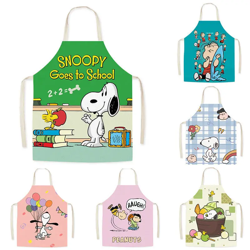 

Snoopye фартук аниме Kawaii Бытовая Чистка Кухня Ванная Кухня готовка домашняя работа водонепроницаемая смазка для ресторана Рабочая одежда
