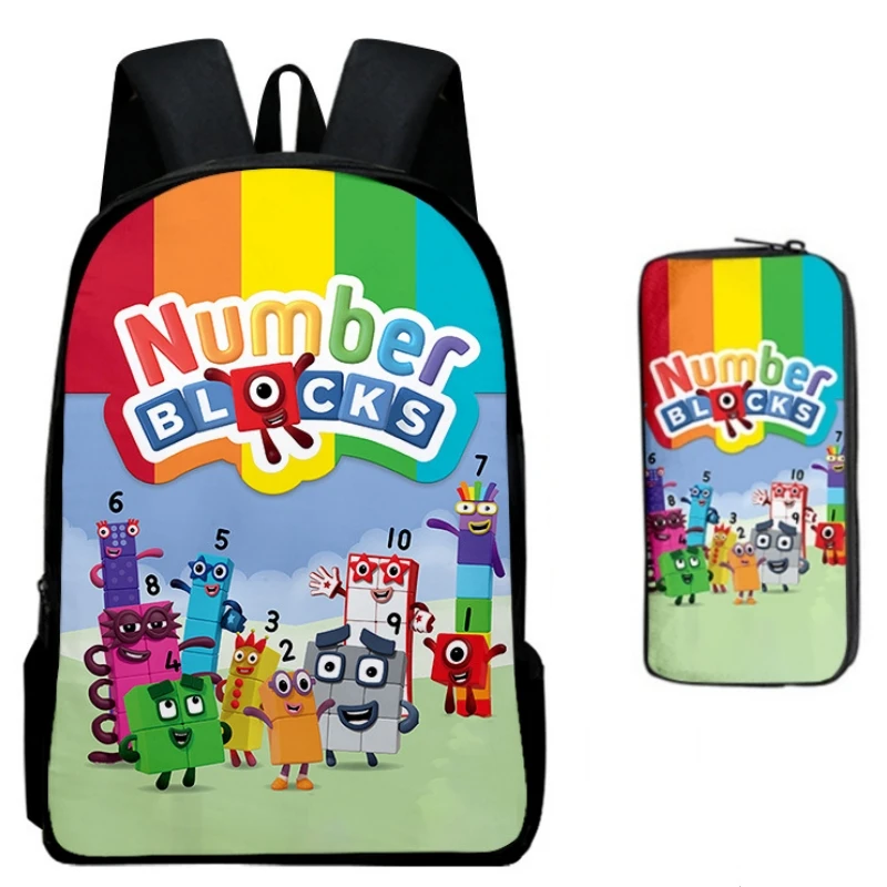 

Game Peripheral Digital Building Blocks Numberblocks Backpack Shoulder Bag Pencil Case Backpack Anime Cartoon School Bag Mochila