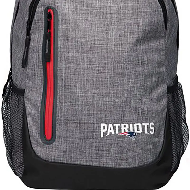 NFL  Heather Grey Bold Color Backpack - New England Patriots - Officially Licensed, Forever Collectibles