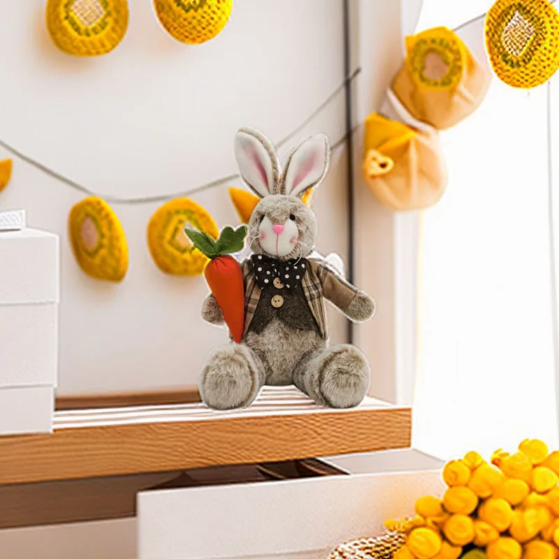 Пасхальные украшения в виде кролика милые плюшевые коллекционные фигурки для