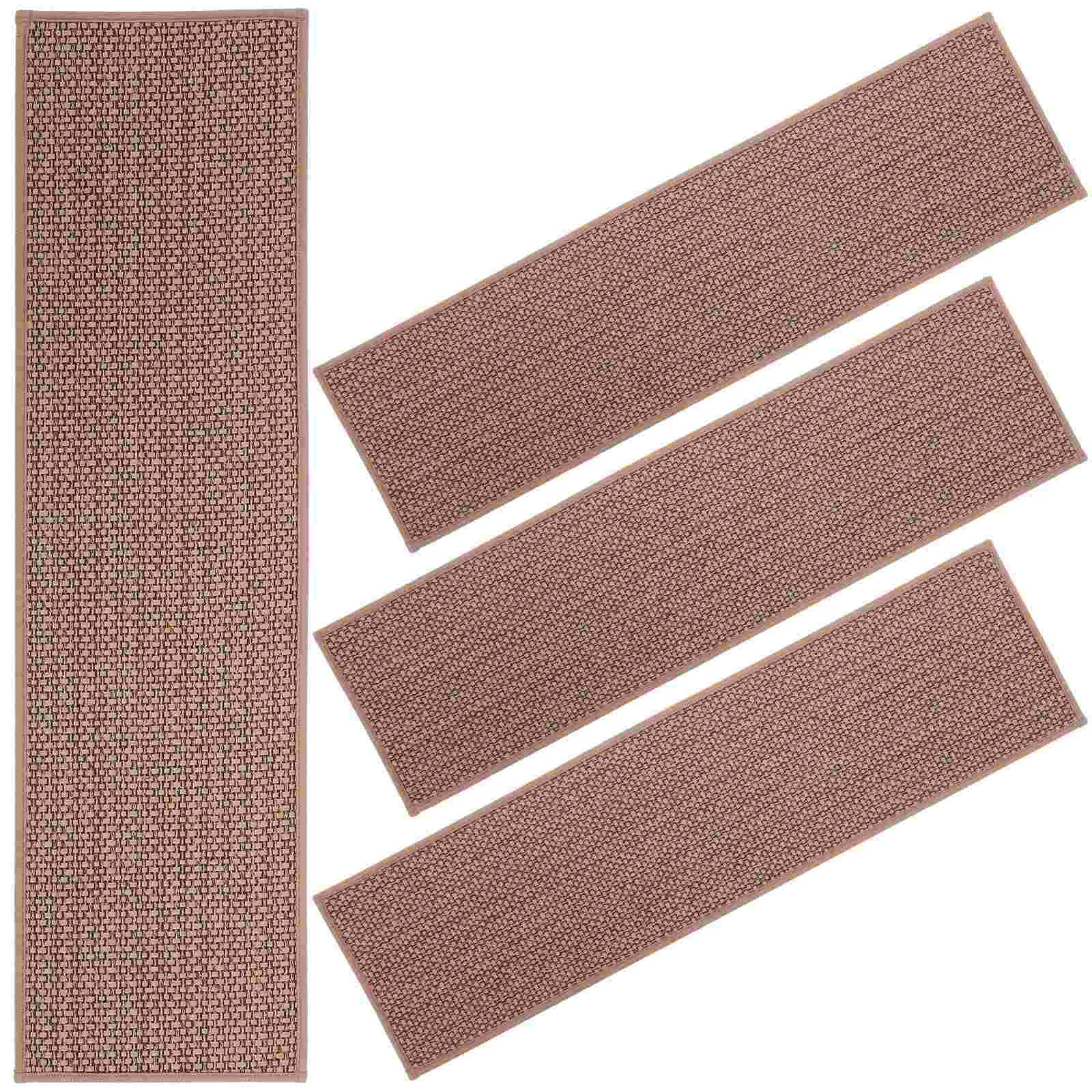 

4 Pcs Pedalboard Stair Carpet Treads Staircase Runner Slide Rail Carpeted Stairs Wooden Steps Indoor Tpr Nonslip
