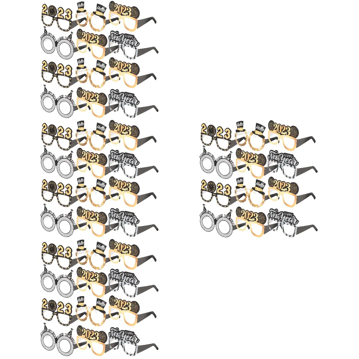 

Glasses New Party Year Eyeglasses Frames Years Decors Props Decorative Eve Photo Supplies Happy Paper Frame Performance Decor