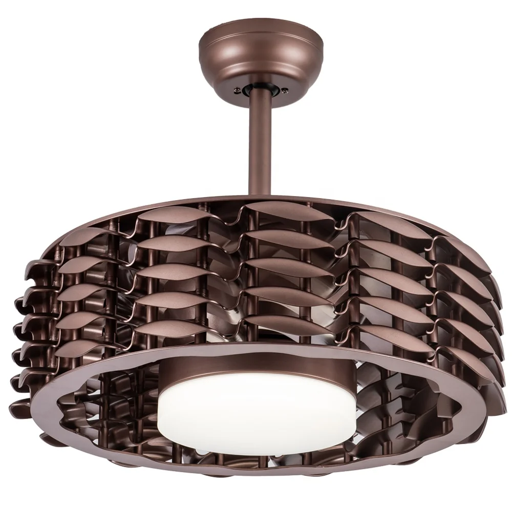 

Modern Acrylic Finish No Blades Adjust Brightness Stepless Dimming And 3 Colors Temperatures Dimmable LED Ceiling Fan With Lamp