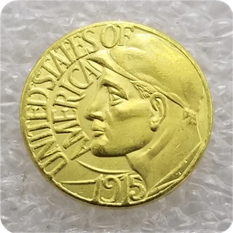 

American 1915 S Version 1 Dollars Brass Gold-plated Commemorative Collectible Coin Gift Lucky Challenge Coin