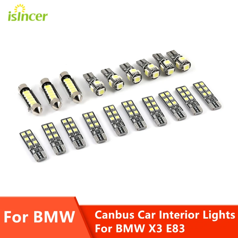 

19 шт., белые безотказные фонари для BMW X3 E83 T10 Festoon 39 мм