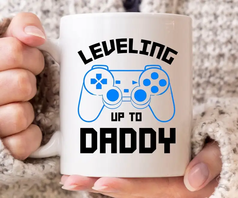 

Leveling Up To Daddy Mug, Gaming Baby Announcement Coffee Cup For Soon To Be Daddy, Cute Video Game Gift For Gamer Dad, Gamer Da
