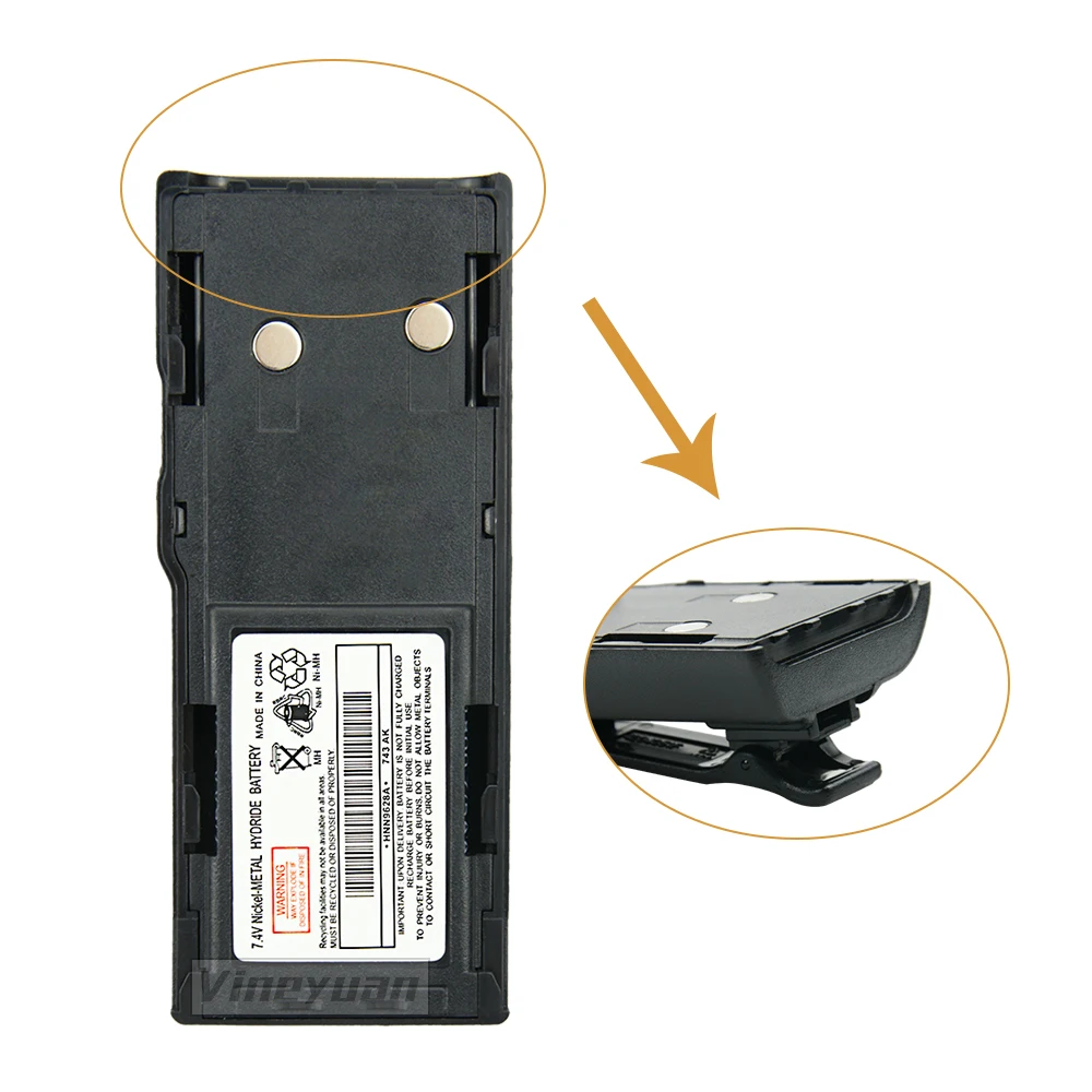 Фото HNN90628A Ni-MH батарея для Motorola GP300, GTX800, PTX600, PRO3150, P040, LTS2000, GP88S, GP88, CP250 двухсторонняя радиосвязь батарея №2
