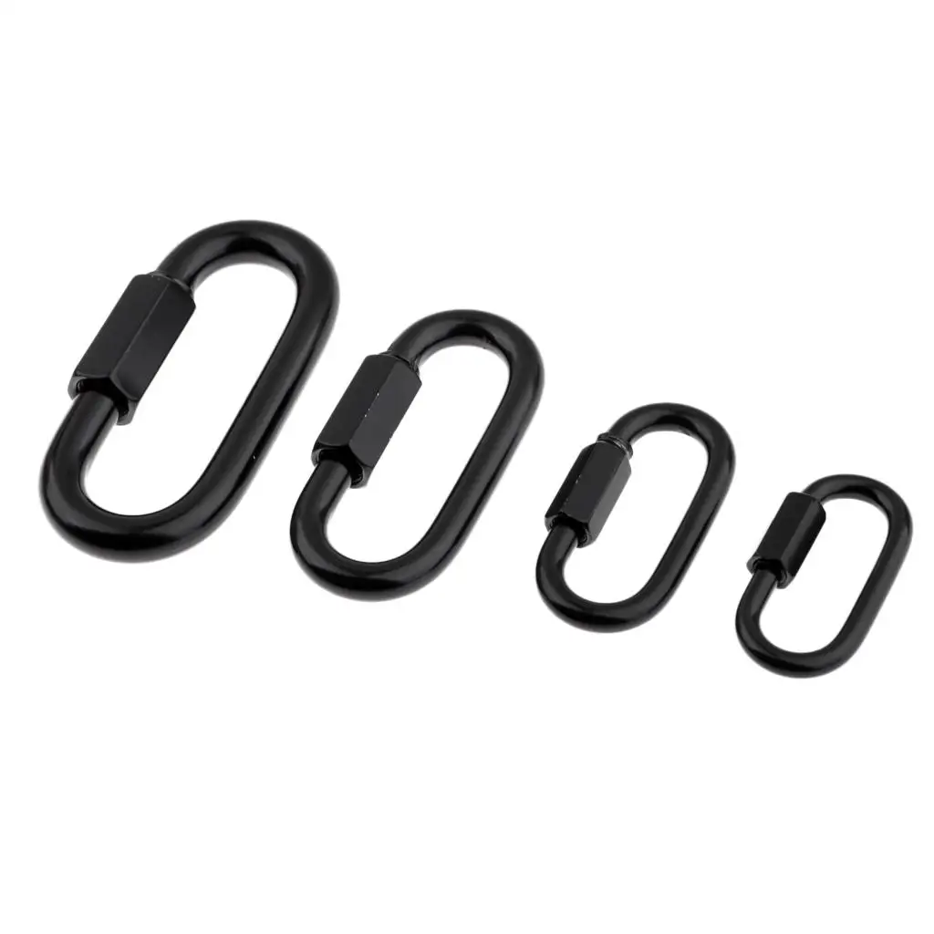 

Stainless Steel Locking Carabiner Chain Connector Keychain Buckle