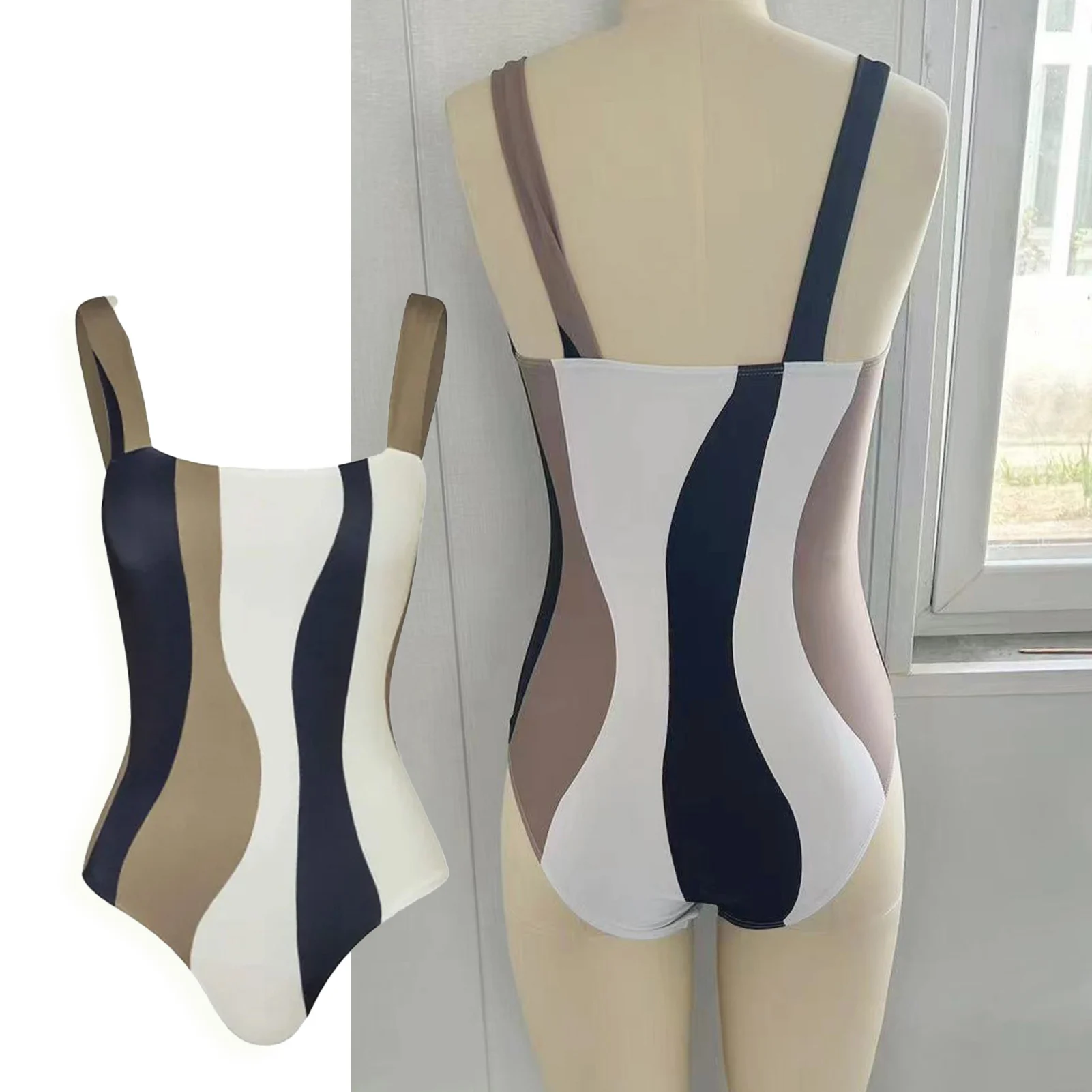 

Women's Bikini Swimsuit Set Tummy Control Swimwear with Lace-up Waist Long Skirt for Women Teen Girls Swimwear NIN668
